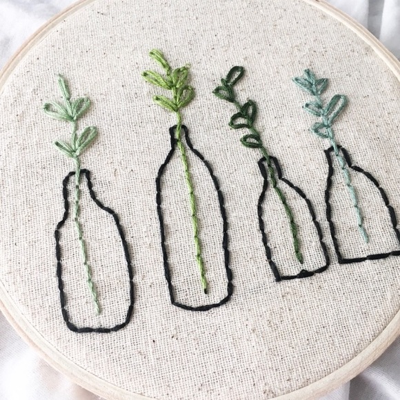 Plant embroidered wall art. - Picture 2 of 2